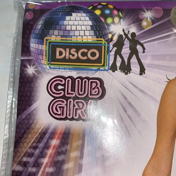 Forum Disco Club Costume Sexy Silver 1970s Fever Dress Adult Size M-L (8-12) - Picture 3 of 11